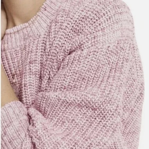 J.Crew Marled Cotton Blend Crewneck Sweater Raspberry Pink Size Large - Picture 3 of 6